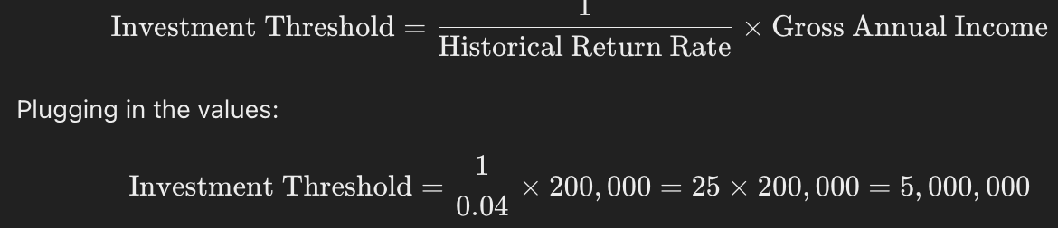 Real estate investment threshold amount where work becomes optional 